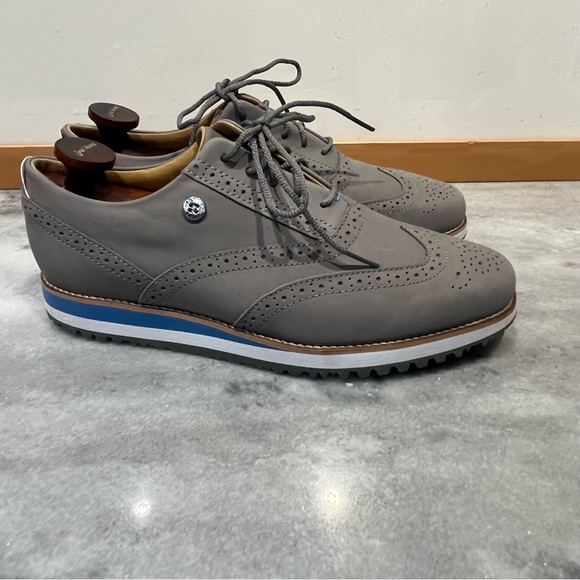 FootJoy Sport Retro Spike-less golf shoes, gray wingtips. Size 8.5 - Picture 8 of 16